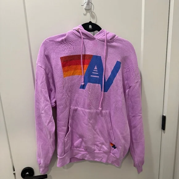 Aviator Nation LOGO PULLOVER RELAXED HOODIE - NEON PURPLE - Picture 2 of 4